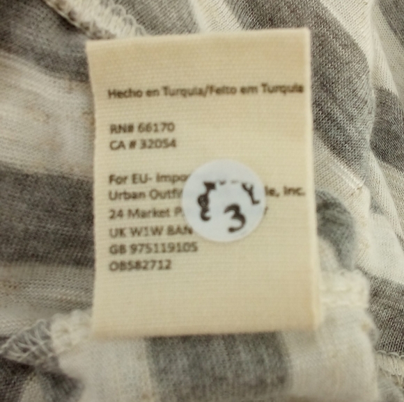 Free People We the Free Colman Sleeve Gray Oatmeal Striped Mock Neck XS - Picture 6 of 9